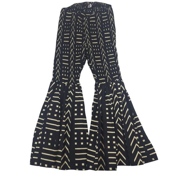 Vintage Women's Bell Bottom Flare Pants Boho Cottage Core Hippie Gypsy Country - Picture 1 of 10